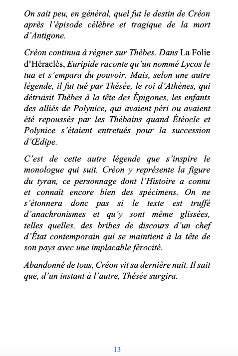 Introduction à Créon Créon introduction